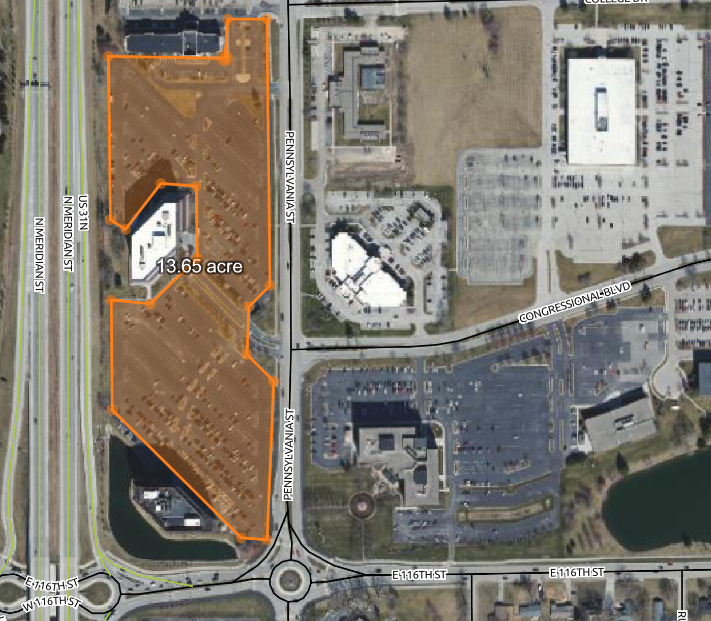 Satellite image of property in Carmel